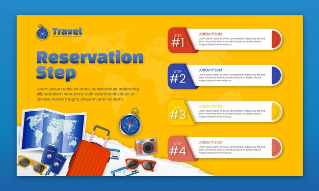 Realistic travel agency infographic template