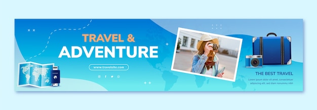 Realistic travel agency twitch banner