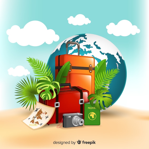 Free vector realistic travel background