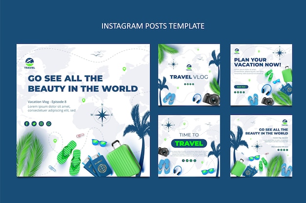 Realistic travel instagram posts