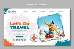 Free vector realistic travel landing page