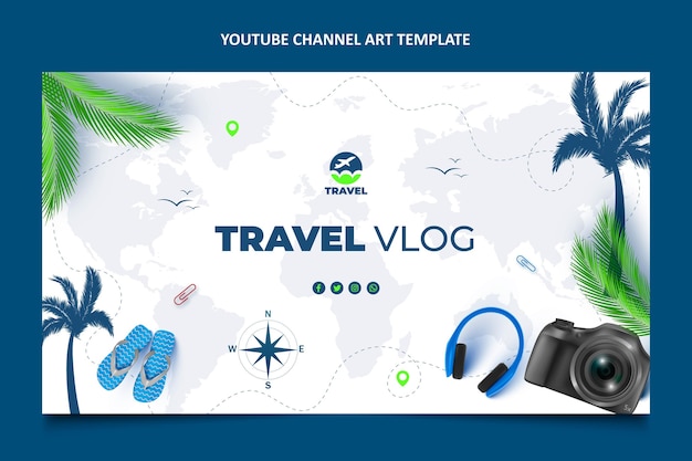 realistic travel youtube channel art