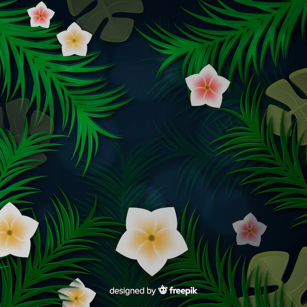 Vettore gratuito sfondo tropicale realistico
