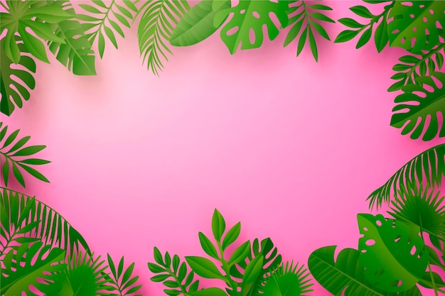 Free vector realistic tropical leaves background