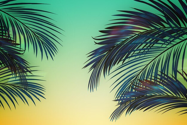 Realistic tropical leaves background