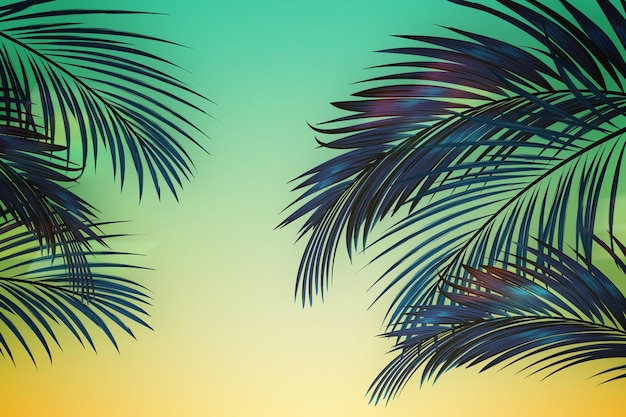 Realistic tropical leaves background