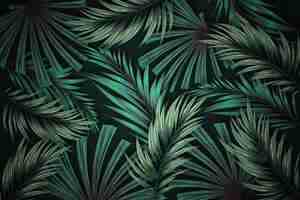 Free vector realistic tropical leaves background