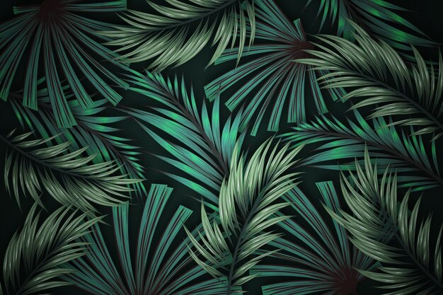 Realistic tropical leaves background