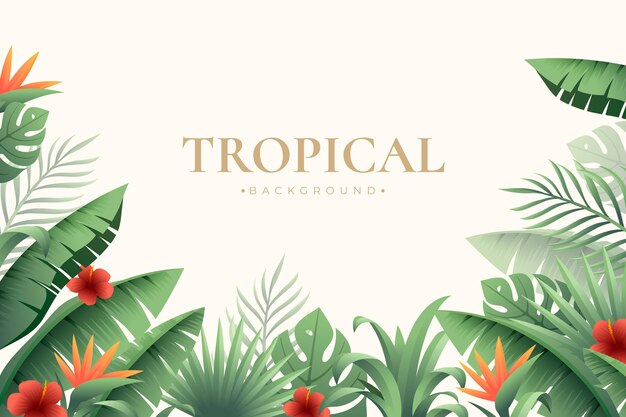 Realistic tropical leaves background