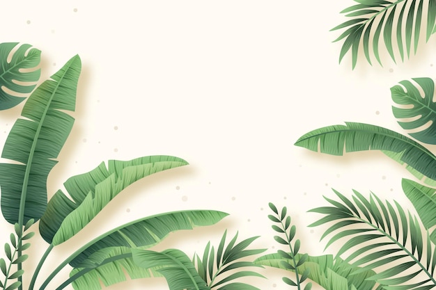 Free vector realistic tropical leaves background