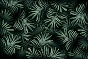無料ベクター 現実的な熱帯の葉の壁紙