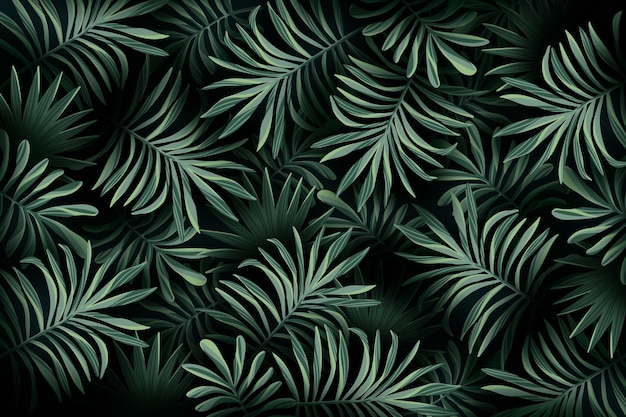 현실적인 열대 나뭇잎 벽지