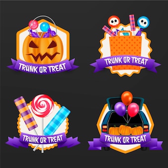 Realistic trunk or treat labels collection