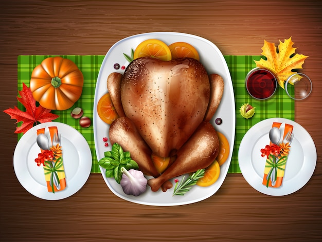 Free vector realistic turkey illustration