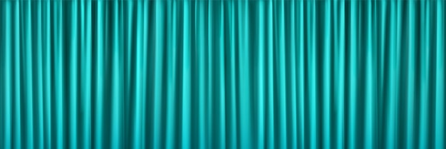 Realistic turquoise curtain background