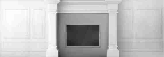 Free vector realistic tv set in niche on white victorian wall