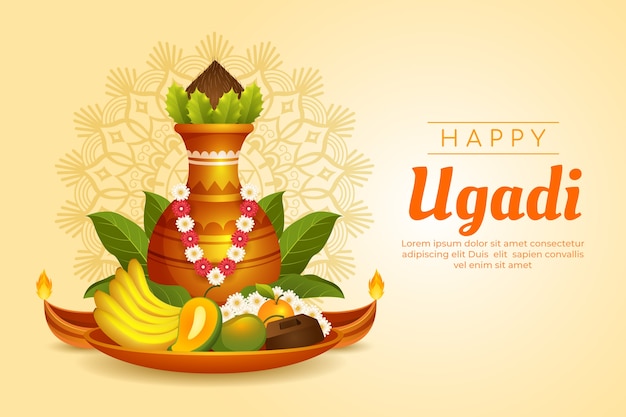 Free vector realistic ugadi background