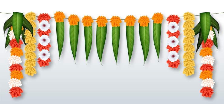 मुफ़्त वेक्टर realistic ugadi garland illustration