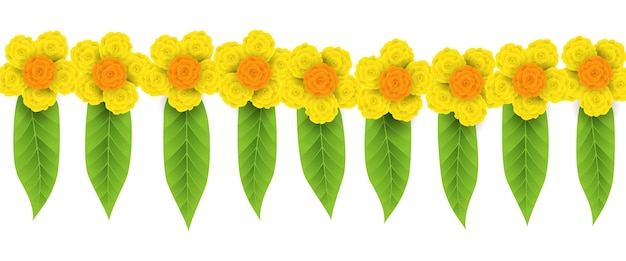 Realistic ugadi garland illustration