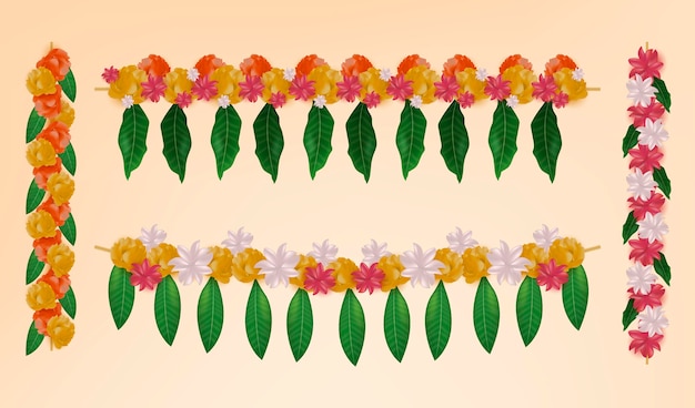 Free vector realistic ugadi garland illustration