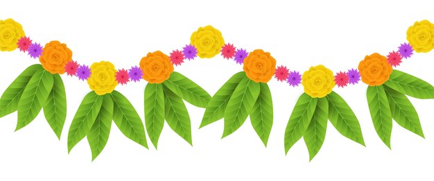 Realistic ugadi garland illustration