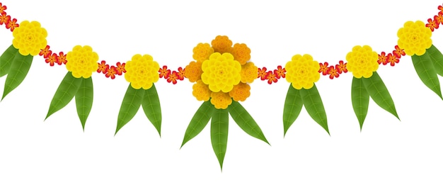 Realistic ugadi garland illustration