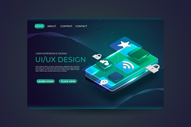 Realistic ui/ux landing page template