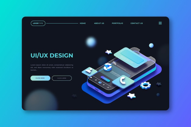 Реалистичный шаблон целевой страницы ui / ux