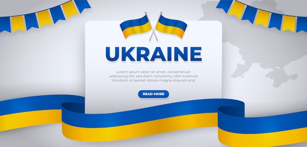 Realistic ukraine banner design