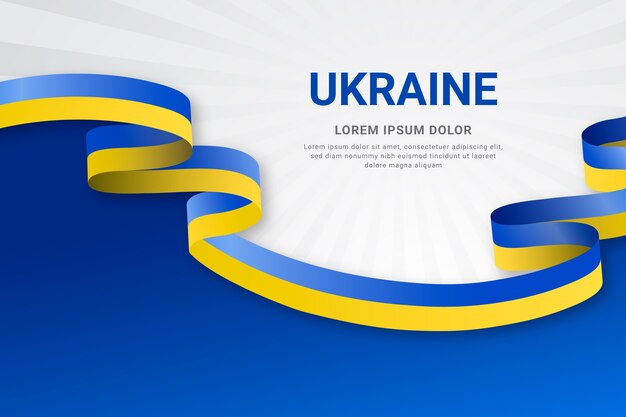 현실적인 우크라이나 리본 배경