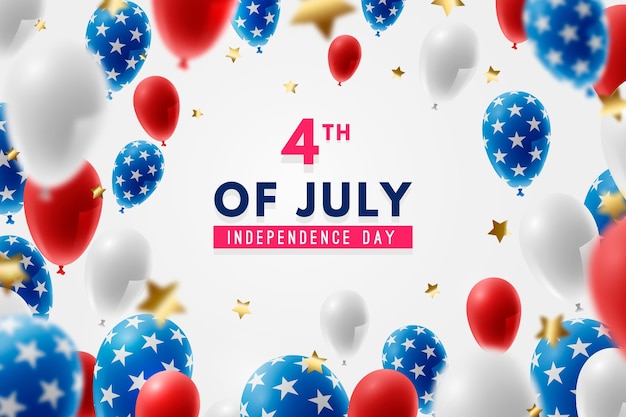 Free vector realistic usa independence day background