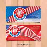 Free vector realistic usa independence day banners