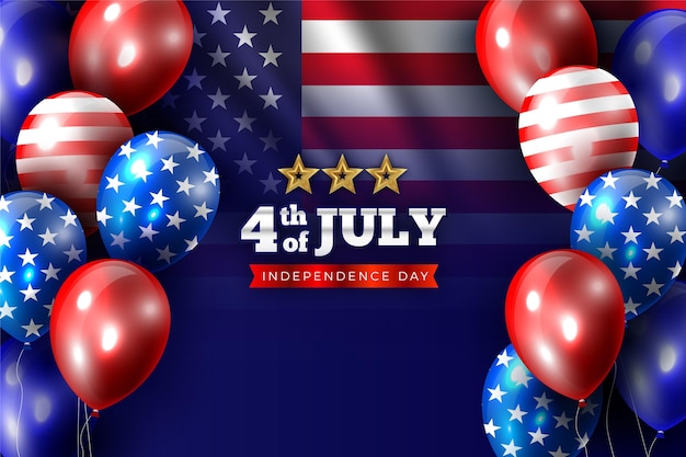 Realistic usa independence day concept