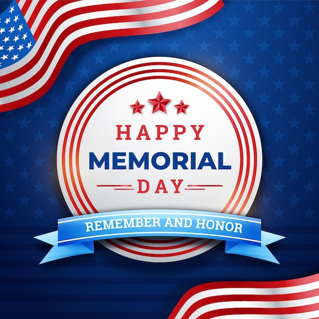 Free vector realistic usa memorial day illustration