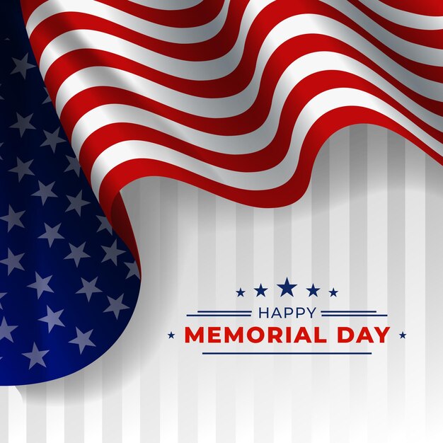 Realistic usa memorial day illustration