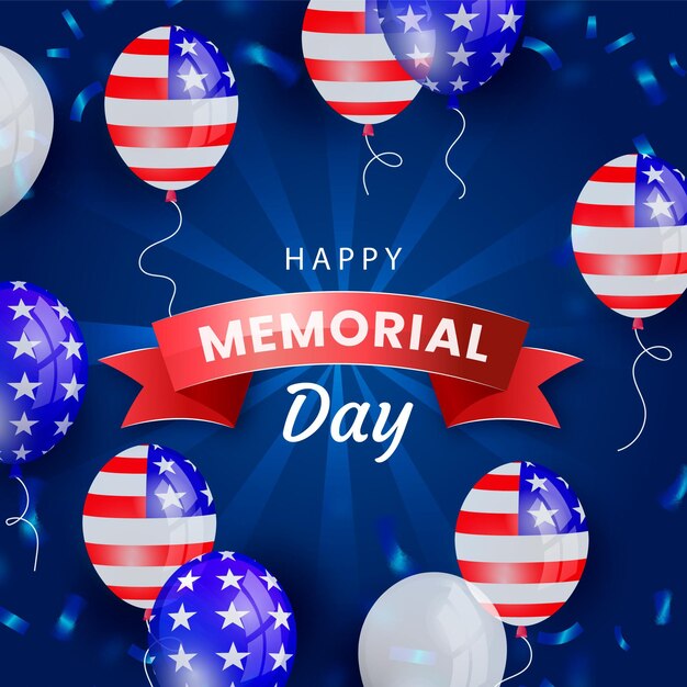 Realistic usa memorial day illustration