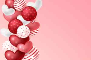 Free vector realistic valentine's day background with balloons