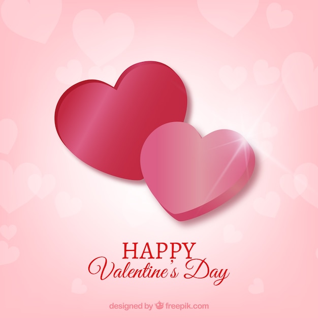 Реалистичный день дня Святого Валентина с двумя сердцами