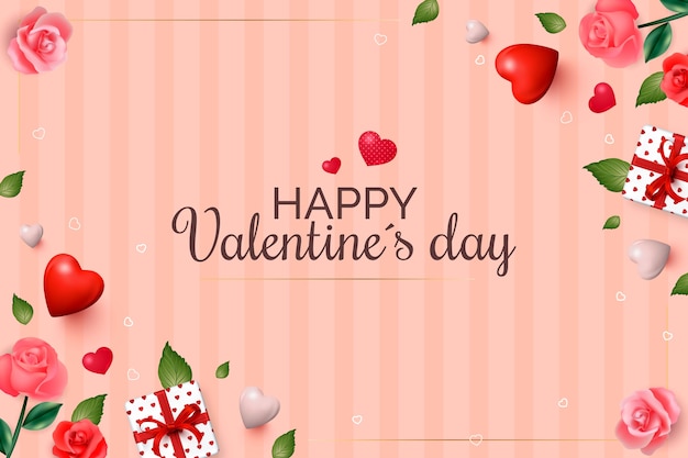 Free vector realistic valentine's day background