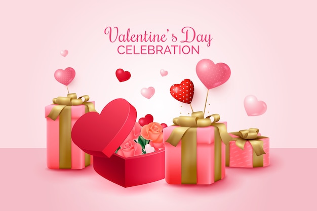 Realistic valentine's day background