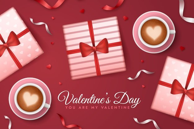 Realistic valentine's day background