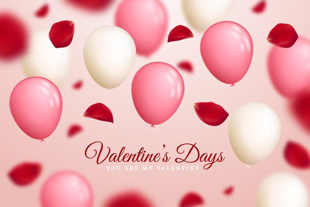 Realistic valentine's day background