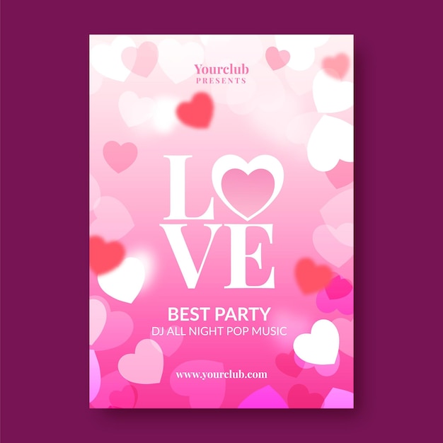 Free vector realistic valentine's day party poster template