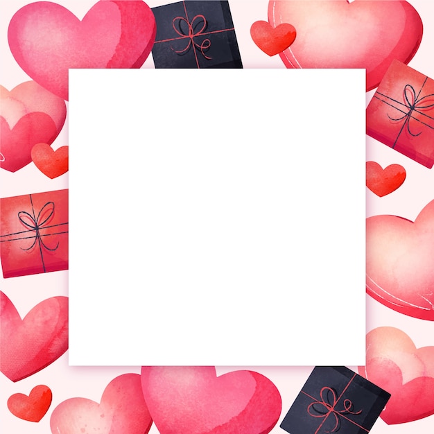 Free vector realistic valentine's day photo frame template