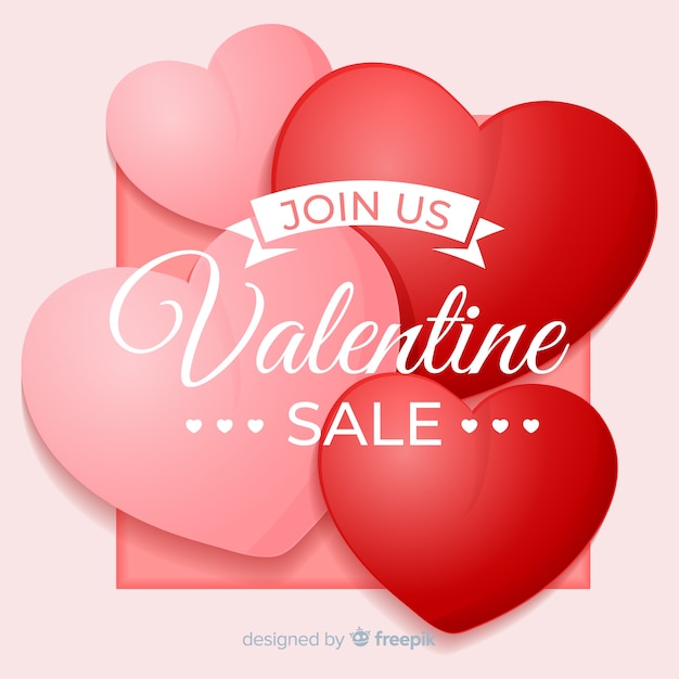 Free vector realistic valentine's day sale background