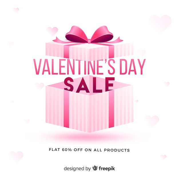 Realistic valentine's day sale background