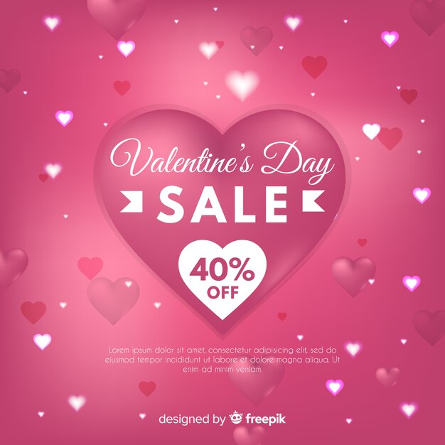 Realistic valentine's day sale background