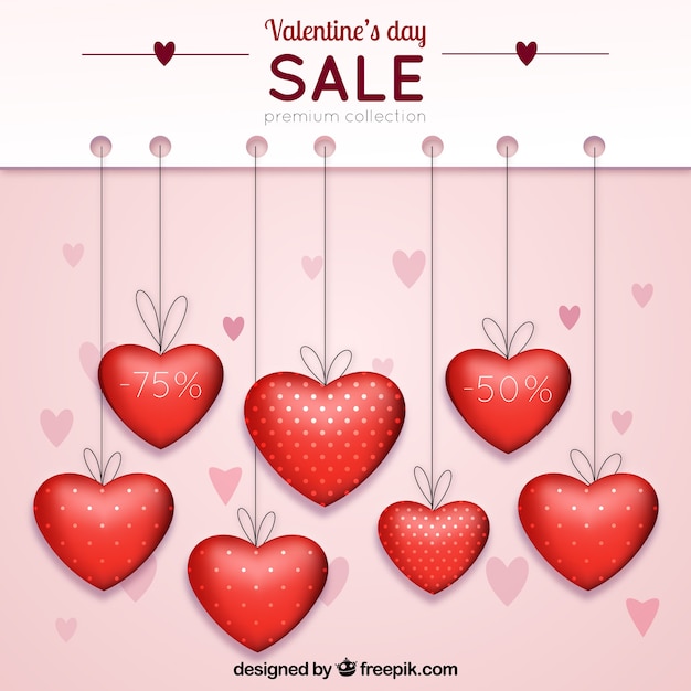 Free vector realistic valentine's day sale