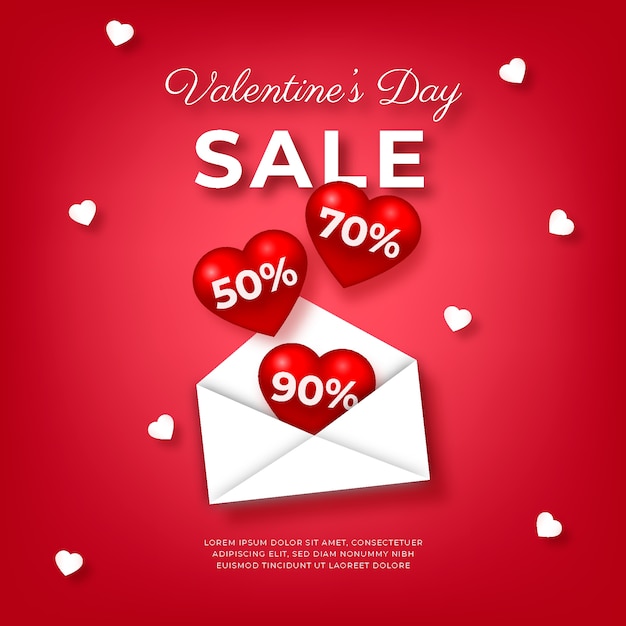 Free vector realistic valentine's day sale