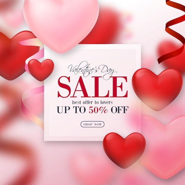 Free vector realistic valentine's day sale